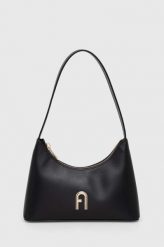Furla torebka skórzana kolor czarny. Czarne listonoszki Furla, bez wzorów, bez dodatków. Za 1,079.90 zł.