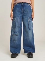 G-Star Dżinsy - Comfort fit - w kolorze niebieskim rozmiar: W24. Niebieskie jeansy G-Star, z aplikacjami, z bawełny, retro, z podwyższonym stanem. Za 295.99 zł.