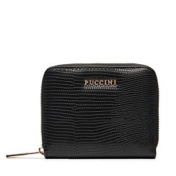 Mały Portfel Damski Puccini. Czarne portfele Puccini, bez wzorów. Za 109.99 zł.