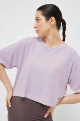 Fila t-shirt Campione damski kolor fioletowy. Fioletowe t-shirty Fila, bez wzorów, z dzianiny, bez kołnierzyka, bez ramiączek. Za 219.99 zł.