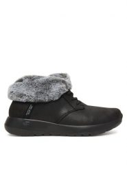 Skechers Botki On-The-Go Joy 144803/BKGY Czarny. Czarne botki Skechers, bez wzorów, z materiału, bez obcasa, na płaskiej podeszwie, bez zapięcia. Za 319.99 zł.