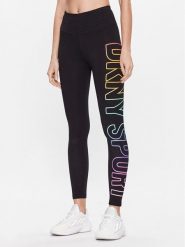 DKNY Sport Legginsy DP3P2988 Czarny Active Fit. Czarne legginsy DKNY Sport, bez wzorów, z bawełny, sportowe. Za 199.99 zł.