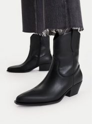 GINO ROSSI Botki C-26117-03 Czarny. Czarne botki Gino Rossi, bez wzorów, ze skóry, bez obcasa, na słupku, bez zapięcia. Za 379.99 zł.
