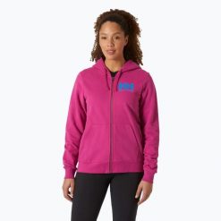 Bluza damska Helly Hansen HH Logo Full Zip Hoodie 2.0. Czerwone bluzy Helly Hansen, xs, bez wzorów, bez ramiączek, bez kaptura. W wyprzedaży za 306.15 zł.
