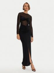 Simona Corsellini Sukienka wieczorowa A24CEAB060 Czarny Slim Fit. Czarne sukienki SIMONA CORSELLINI, bez wzorów, z syntetyku, wizytowe, bez kołnierzyka, bez ramiączek. Za 699.99 zł.
