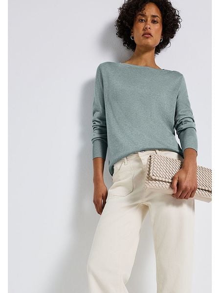 Street One Sweter w kolorze błękitnym rozmiar: 38. Niebieskie swetry Street One, bez wzorów, z bawełny, street, bez ramiączek. Za 140.20 zł.