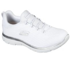 Buty Summits - Fast Attraction Rozmiar 36 - 149036-WSL Biały. Białe buty treningowe Skechers, bez wzorów, z gumy, bez zapięcia, trekkingowe. Za 328.40 zł.