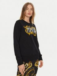 Versace Jeans Couture Bluza 77HAIE05 Czarny Regular Fit. Czarne bluzy Versace Jeans Couture, xs, bez wzorów, z bawełny, bez ramiączek, bez kaptura. Za 479.99 zł.