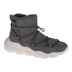 Buty Big Star Shoes II274264 szare. Szare botki bez wzorów, z syntetyku, retro, bez obcasa, bez zapięcia. Za 236.19 zł.
