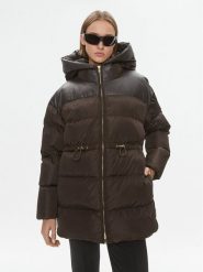 Pinko Kurtka puchowa Client 101604 A11P Brązowy Regular Fit. Brązowe kurtki Pinko, na zimę, bez wzorów, z puchu, bez kaptura. Za 999.99 zł.