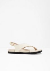 Sandały z wygodną wkładką. Brązowe sandały bonprix, bez wzorów, klasyczne, bez obcasa, bez zapięcia. Za 119.99 zł.