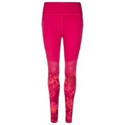Legginsy damskie Kilpi Ligano. Czerwone legginsy Kilpi, bez wzorów, z materiału, sportowe. Za 146.50 zł.