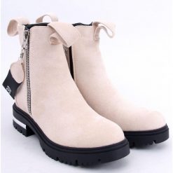 PA1 Botki damskie Brie Beige beżowy. Brązowe botki PA1, bez wzorów, z zamszu, bez obcasa, bez zapięcia. Za 213.96 zł.