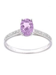 Revoni Złoty pierścionek z diamentami i ametystem rozmiar: 58. Szare pierścionki Revoni, z ametystem, złote. Za 1,522.99 zł.