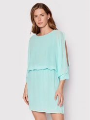 Rinascimento Sukienka letnia CFC0109743003 Niebieski Regular Fit. Niebieskie sukienki Rinascimento, xs, bez wzorów, z syntetyku, bez kołnierzyka, bez ramiączek. Za 249.99 zł.