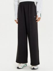 Lacoste Spodnie dresowe XF7374 Czarny Wide Leg. Czarne spodnie dresowe Lacoste, bez wzorów, z bawełny. Za 359.99 zł.