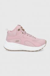 Skechers Buty kolor różowy na platformie. Czerwone buty sportowe lifestyle Skechers, bez wzorów, z gumy, sportowe, bez zapięcia. W wyprzedaży za 255.99 zł.