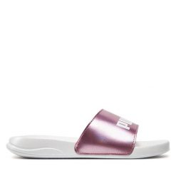 Klapki Puma. Czerwone klapki Puma, bez wzorów, sportowe, bez obcasa, bez zapięcia. Za 119.99 zł.