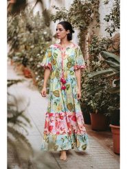 Isla Bonita by SIGRIS Sukienka ze wzorem rozmiar: XL. Sukienki Isla Bonita by SIGRIS, xl, z aplikacjami, z bawełny, bez kołnierzyka, bez ramiączek, maxi, rozkloszowane. Za 136.45 zł.