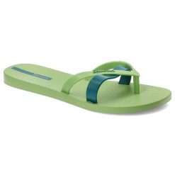 Zielone Japonki Ipanema Modne Klapki Damskie. Zielone japonki Ipanema, bez wzorów, z materiału. Za 72.99 zł.