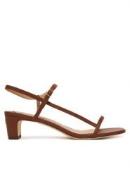 LAUREN RALPH LAUREN Sandały 802P00097002 Brązowy. Brązowe sandały Lauren Ralph Lauren, bez wzorów, ze skóry, bez obcasa, na płaskiej podeszwie, bez zapięcia. Za 729.99 zł.