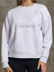 Bluza crewneck z cyrkoniami - Inny. Bluzy Sinsay, l, bez wzorów, bez ramiączek, bez kaptura. Za 49.99 zł.