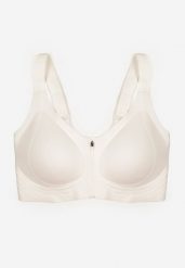 Biały Sportowy Biustonosz z Suwakiem z Przodu Eziline. Białe biustonosze sportowe Born2be, bez wzorów. Za 69.99 zł.