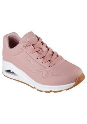 Buty do chodzenia damskie Skechers Uno-Stand on Air. Czerwone buty treningowe Skechers, bez wzorów, z materiału, przed kostkę, bez zapięcia, trekkingowe. Za 279.99 zł.