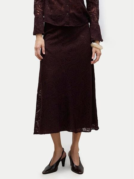 Vero Moda Spódnica midi Urshila 10336946 Bordowy Regular Fit. Czerwone spódnice Vero Moda, m, bez wzorów, z bawełny, midi. Za 299.99 zł.