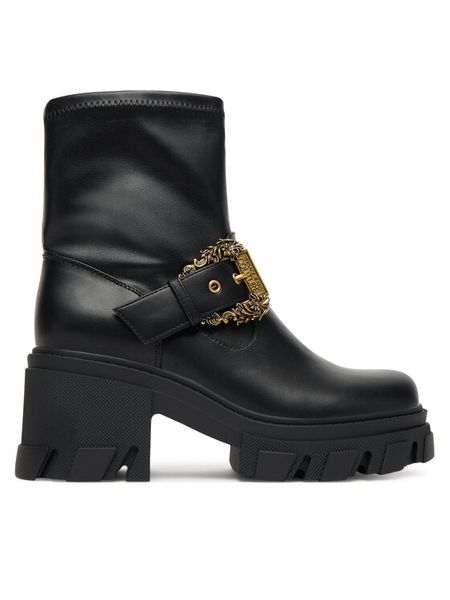 Versace Jeans Couture Botki 79VA3S80 Czarny. Czarne botki Versace Jeans Couture, bez wzorów, z jeansu, bez obcasa, na słupku, bez zapięcia. Za 709.99 zł.