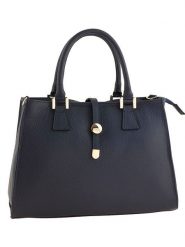 ORE10 Skórzana torebka "Mida" w kolorze granatowym - 35 x 25 x 11 cm rozmiar: onesize. Niebieskie torebki klasyczne ORE10, bez wzorów, z materiału, przez ramię, bez dodatków. Za 295.99 zł.