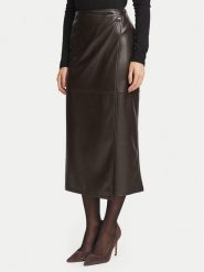 Marella Spódnica z imitacji skóry Utile 2625776012 Brązowy ciemny Regular Fit. Brązowe spódnice Marella, l, bez wzorów, ze skóry. Za 479.99 zł.