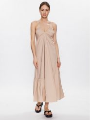 Herskind Sukienka codzienna Pina 4733610 Beżowy Relaxed Fit. Brązowe sukienki Herskind, na co dzień, bez wzorów, z bawełny, bez kołnierzyka, bez ramiączek, proste. Za 499.99 zł.