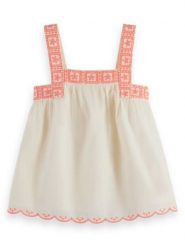 Scotch & Soda Top w kolorze kremowo-różowym rozmiar: 128. Brązowe topy Scotch & Soda, bez wzorów, bez kołnierzyka, bez ramiączek. Za 132.36 zł.