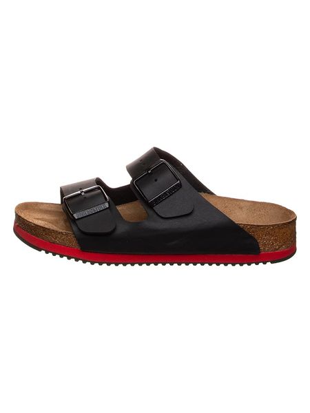 Birkenstock Klapki "Arizona" w kolorze czarnym rozmiar: 41. Czarne klapki Birkenstock, bez wzorów, klasyczne, z otwartym noskiem, bez obcasa, bez zapięcia. Za 312.95 zł.