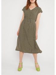 Blutsgeschwister Sukienka "Total Liberty" w kolorze zielono-czarnym rozmiar: XL. Czarne sukienki Blutsgeschwister, na imprezę, s, bez wzorów, z wiskozy, klasyczne, bez kołnierzyka, bez ramiączek, midi. Za 175.26 zł.