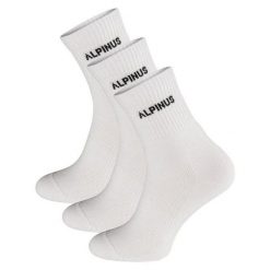 Skarpety Unisex Dla Dorosłych Alpamayo (zestaw 3 Sztuk). Białe skarpetki Alpinus, bez wzorów, trekkingowe. Za 83.99 zł.