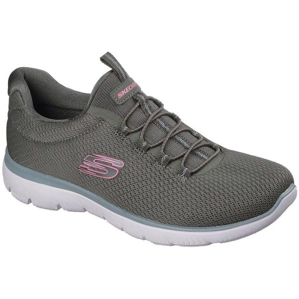 Buty sportowe damskie Skechers Summits summer Blush. Szare buty sportowe lifestyle Skechers, bez wzorów, sportowe, bez zapięcia. Za 390.00 zł.