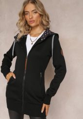 Czarna Bluza z Kapturem i Polarem Halimins. Czarne bluzy Renee, xs, bez wzorów, z polaru, z kapturem. W wyprzedaży za 55.99 zł.