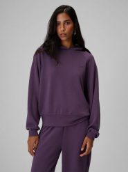 4F Bluza dresowa regular z kapturem damska - fioletowa L. Fioletowe bluzy z kapturem 4f, l, bez wzorów, z dresówki, z kapturem, trekkingowe. Za 169.99 zł.