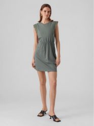Vero Moda Sukienka codzienna Hollyn 10265206 Zielony Regular Fit. Zielone sukienki Vero Moda, na co dzień, xl, bez wzorów, z bawełny, bez kołnierzyka, bez ramiączek, proste. Za 109.99 zł.