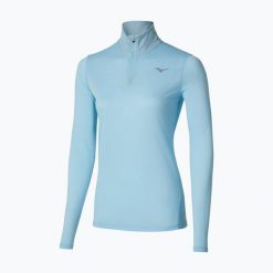 Bluza do biegania damska Mizuno Core Impulse Half Zip Tee. Niebieskie bluzy bez kaptura Mizuno, s, bez wzorów, z materiału, bez kaptura, do biegania. Za 99.99 zł.