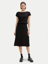 Tom Tailor Sukienka codzienna 1043883 Czarny Regular Fit. Czarne sukienki Tom Tailor, na co dzień, bez wzorów, z syntetyku, bez kołnierzyka, bez ramiączek, proste. Za 169.99 zł.