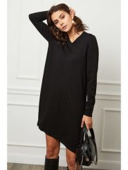 Joséfine Sukienka dzianinowa "Farel" w kolorze czarnym rozmiar: XL. Czarne sukienki Joséfine, xl, bez wzorów, z dzianiny, bez kołnierzyka, bez ramiączek, midi. Za 220.12 zł.