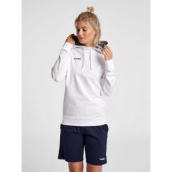 Bluza sportowa z kapturem damska Hummel Go Cotton Hoodie Woman. Białe bluzy z kapturem Hummel, s, bez wzorów, z kapturem, na fitness i siłownię. W wyprzedaży za 180.00 zł.