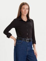 Tommy Hilfiger Koszula 1985 WW0WW43528 Czarny Slim Fit. Czarne koszule Tommy Hilfiger, xs, bez wzorów, z bawełny, bez kołnierzyka, bez ramiączek. Za 429.99 zł.