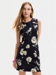 Desigual Sukienka letnia Lorena 24SWVK18 Czarny Regular Fit. Czarne sukienki Desigual, l, bez wzorów, z wiskozy, bez kołnierzyka, bez ramiączek. Za 249.99 zł.