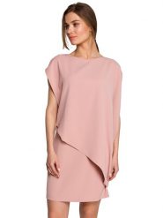 Stylove Sukienka w kolorze jasnoróżowym rozmiar: L. Różowe sukienki Stylove, na co dzień, l, bez wzorów, bez kołnierzyka, bez ramiączek, mini, proste. Za 280.45 zł.