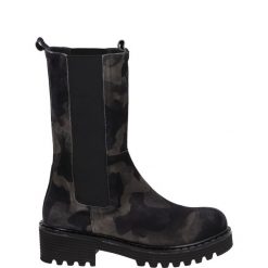 BOTKI MORO 40407 JUNGL NERO. Botki Venezia, bez wzorów, ze skóry, bez obcasa, bez zapięcia. Za 299.00 zł.