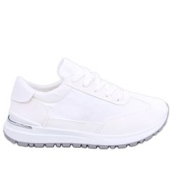 BM Buty sportowe damskie Barks White białe. Białe buty treningowe BM, bez wzorów, z materiału, bez zapięcia. Za 99.00 zł.